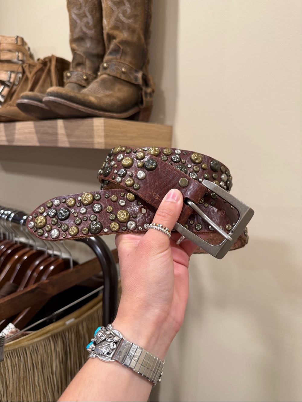 Studded Leather Belt